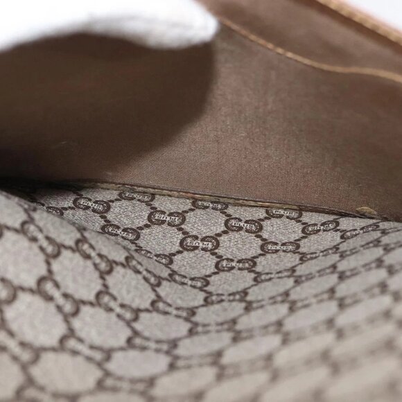 GUCCI GG Plus Supreme Web Sherry Line Tote Bag PVC Beige Gold - Picture 11 of 16